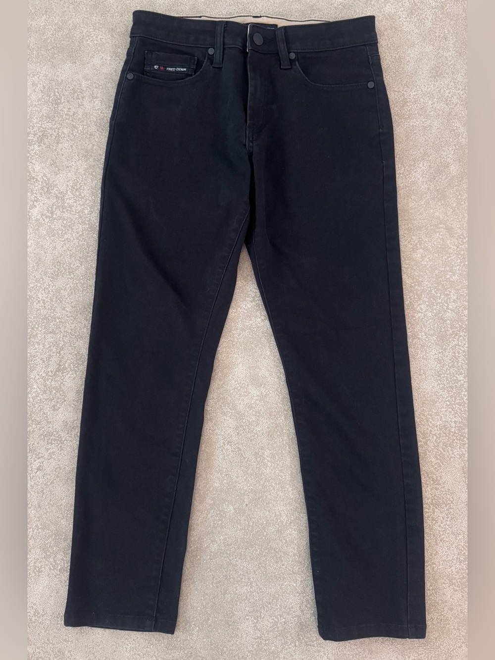 Fried Denim Black Slim Straight Stretch Jeans Men's 30x30 Minimalist
